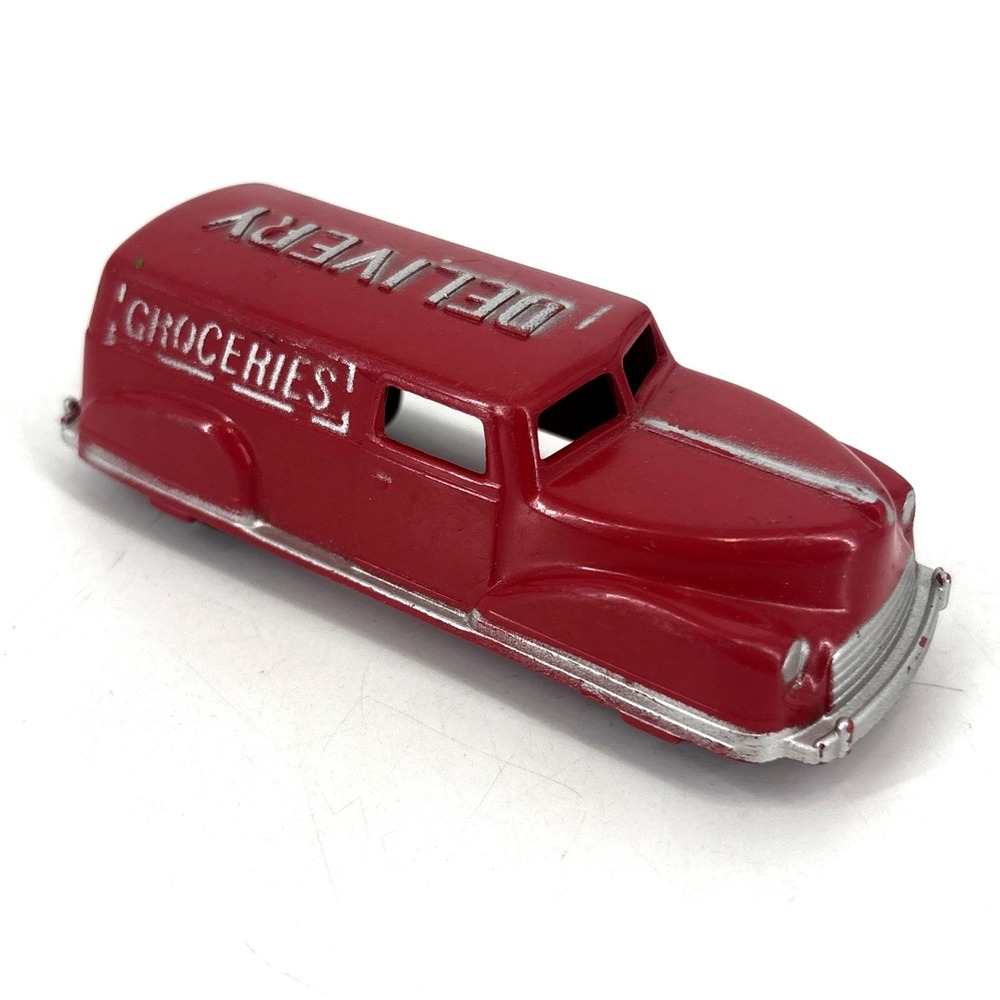 Vintage Renwal 4-1/4" Plastic GROCERIES DELIVERY Truck Red